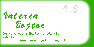 valeria bojtor business card